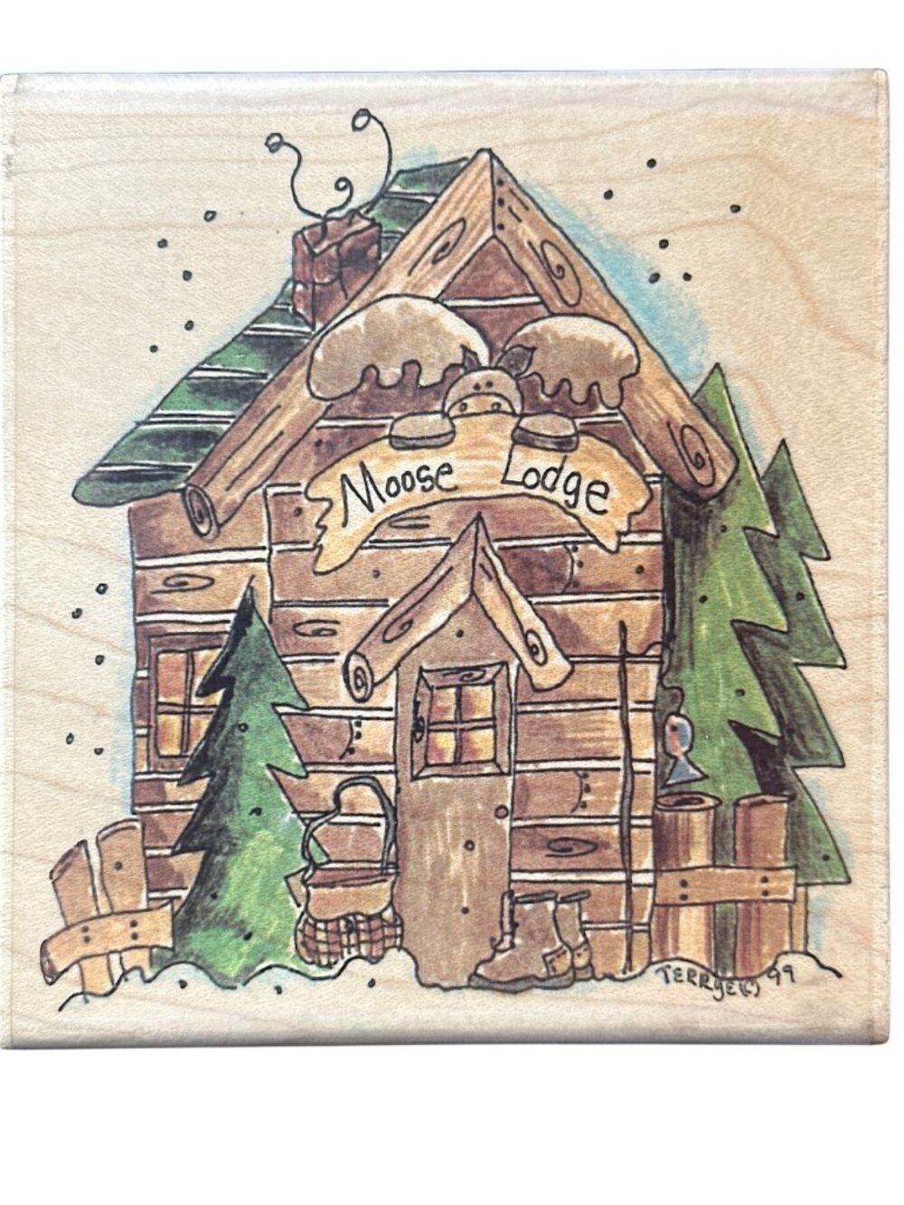 Stampassions Moose Lodge Rubber Stamp
